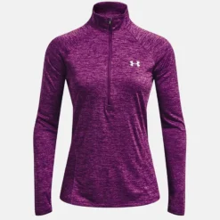 Under Armour Women's Tech™ Half Zip Twist Rivalry / Strobe / Metallic Silver -Sportswear Shop 1320128514 4