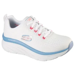 Skechers Women's Relaxed Fit: D'Lux Walker - Fresh Finesse Runners White / Pink / Blue -Sportswear Shop 149368 wpbl large