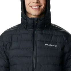 Columbia Men's Powder Lite™ Hooded Jacket Black -Sportswear Shop 1693931 010 a2
