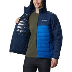 Columbia Men's Powder Lite™ Hooded Jacket Bright Indigo -Sportswear Shop 1693931 432 a3