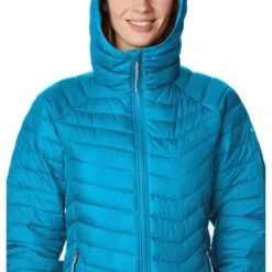Columbia Women's Powder Lite™ Hooded Jacket Blue Chill -Sportswear Shop 1699071 422 a2 presethigh res jpeg 300 dpi
