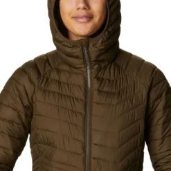 Columbia Women's Powder Lite™ Mid Down Jacket Olive Green -Sportswear Shop 1748311 319 a2 presethigh res jpeg 300 dpi