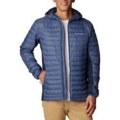 Columbia Men's Powder Pass™ Hooded Jacket Dark Mountain / Collegiate Navy