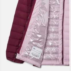 Columbia Kids' Powder Lite™ Hooded Jacket Marionberry / Aura -Sportswear Shop 1802931 616 a1