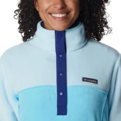 Columbia Women's Benton Springs™ 1/2 Snap Pullover Spring Blue / Dark Sapphire -Sportswear Shop 1860991 404 a2 presethigh res jpeg 300 dpi