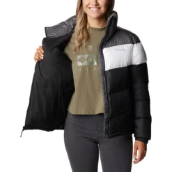 Columbia Women's Puffect™ Colourblock Jacket Black / White / City Grey 13 Columbia Women's Puffect™ Colourblock Jacket Black / White / City Grey -Sportswear Shop 1955101 010 a3 presethigh res jpeg 300 dpi