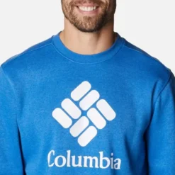 Columbia Men's Trek™ Crew Sweatshirt Bright Indigo Heather -Sportswear Shop 1957933 434 a2