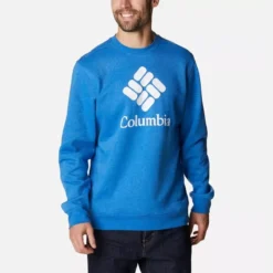 Columbia Men's Trek™ Crew Sweatshirt Bright Indigo Heather -Sportswear Shop 1957933 434 a3
