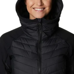 Columbia Women's Powder Lite™ Hybrid Hooded Jacket Black -Sportswear Shop 2007761 010 a2 presethigh res jpeg 300 dpi