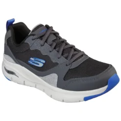 Skechers Men's Arch Fit Overlay Trainers Black / Grey -Sportswear Shop 232204 bkgy large
