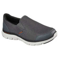 Skechers Men's Flex Advantage 4.0 Slip On Runners Charcoal / Orange -Sportswear Shop 232230 ccor large