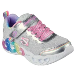 Skechers Kids' Infinite Heart Lights - Love Junior Runners Silver / Multi -Sportswear Shop 303751l smlt large
