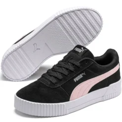Puma Women's Carina Suede Trainers Black / Rosewater / Silver -Sportswear Shop 369864 11