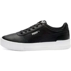 Puma Women's Carina Leather Trainers Black / White