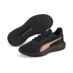 Puma Women's Twitch Runner Trainers Black / Rose Gold -Sportswear Shop 376289 06