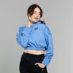 Women's Avelina Cropped Hooded Top Blue