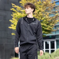 Men's Nathan Technical Fleece Full Zip Top Black / Silver