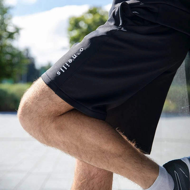 Men's Nathan Technical Fleece Shorts Black / Silver 2 Men's Nathan Technical Fleece Shorts Black / Silver - Image 2