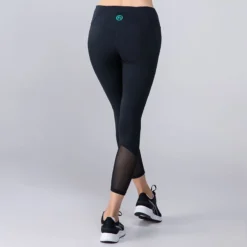 Women's Anya 7/8 Length Leggings Black / Green -Sportswear Shop 4t5a1154