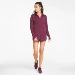 Puma Women's Favourite Quarter Zip Running Top Grape Wine / Deep Orchid -Sportswear Shop 520184 71 mod03