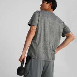 Puma Men's Favourite Heather Cat Training T-Shirt Black Heather -Sportswear Shop 522352 01 mod05