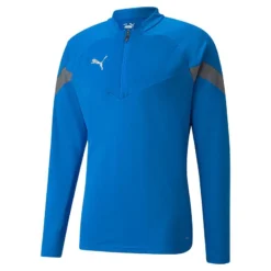 Puma Men's TeamFINAL Training Quarter Zip Top Electric Blue Lemonade / Smoked Pearl / Silver -Sportswear Shop 657375 02
