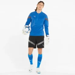 Puma Men's TeamFINAL Training Quarter Zip Top Electric Blue Lemonade / Smoked Pearl / Silver -Sportswear Shop 657375 02 mod03