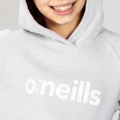 Kids' Emily Fleece Pullover Hoodie Grey / Pink -Sportswear Shop am3a0194