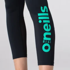 Women's Anya 7/8 Length Leggings Black / Green -Sportswear Shop am3a0727