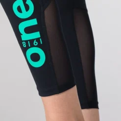 Women's Anya 7/8 Length Leggings Black / Green -Sportswear Shop am3a0728