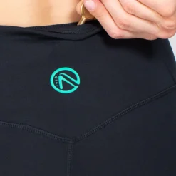 Women's Anya 7/8 Length Leggings Black / Green -Sportswear Shop am3a0730