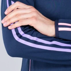 Women's Dolmen Brushed Half Zip Top Marine / Pink / Purple -Sportswear Shop am3a0795