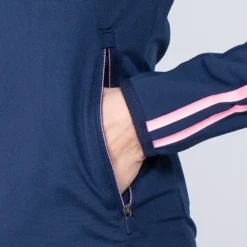 Women's Dolmen Brushed Half Zip Top Marine / Pink / Purple -Sportswear Shop am3a0798