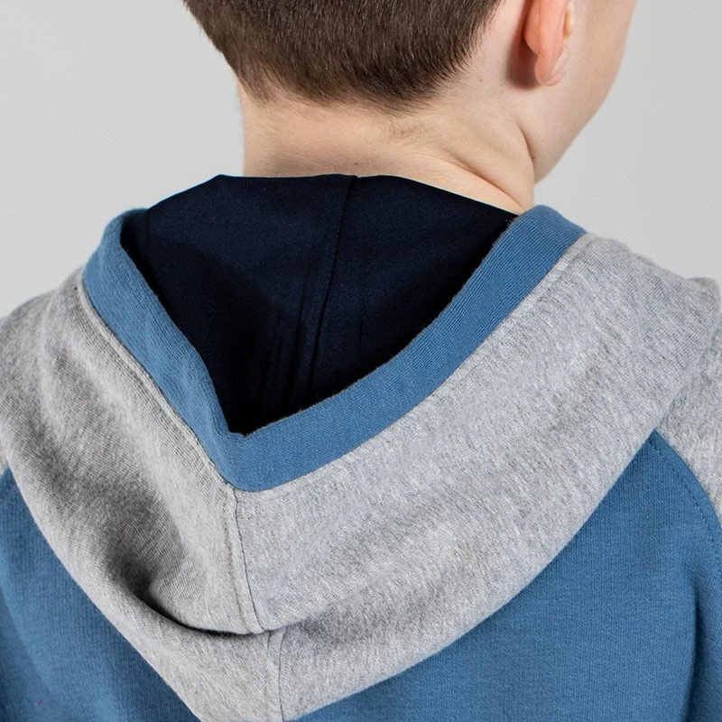Kids' Daragh Fleece Pullover Hoodie Grey / Blue / Marine 3 Kids' Daragh Fleece Pullover Hoodie Grey / Blue / Marine - Image 3
