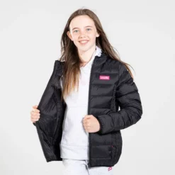 Kids' Fiona Hooded Padded Jacket Black / Pink -Sportswear Shop am3a6378