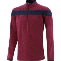 Men's Auckland Brushed Half Zip Top Maroon / Marine