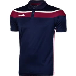 Kids' Auckland Polo Shirt Marine / Maroon / White