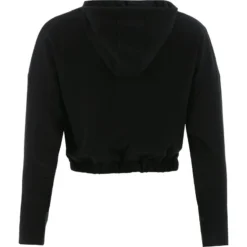 Women's Avelina Cropped Hooded Top Black -Sportswear Shop avelina 281 flc crop hoodie blk 2