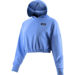 Women's Avelina Cropped Hooded Top Blue -Sportswear Shop avelina 281 flc crop hoodie cornflower 1