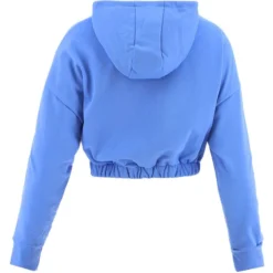 Women's Avelina Cropped Hooded Top Blue -Sportswear Shop avelina 281 flc crop hoodie cornflower 2