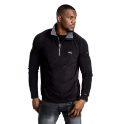 Trespass Men's Half Zip Microfleece Black