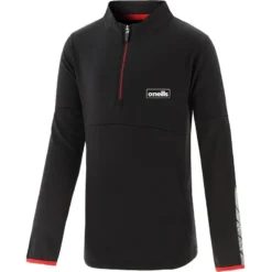 Kids' Cody Brushed Half Zip Top Black / Red / Black