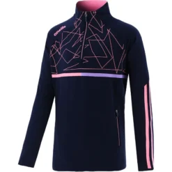 Kids' Dolmen Brushed Half Zip Top Marine / Pink / Purple