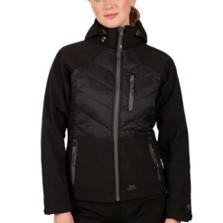 Trespass Women's Elvira Softshell Jacket Black -Sportswear Shop elvira fajksstr0017 blk m01
