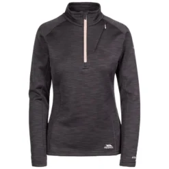 Trespass Women's Fairford Half Zip Fleece Top Black Marl