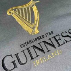 Guinness Men's Embroidered Harp T-Shirt Pewter -Sportswear Shop g1339 03