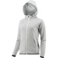 Women's Henry Fleece Full Zip Hoodie Grey -Sportswear Shop henry16 fz flc hoodie wmns marl grey 1