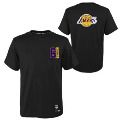 Men's LA Lakers LeBron James T-Shirt Black / White / Yellow -Sportswear Shop k2m1feyd 000 lak06 lebron james lakers st
