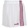 Mourne Shorts White / Maroon