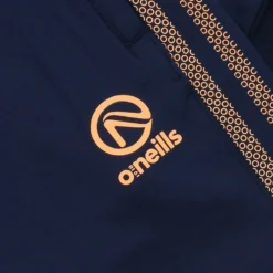 Kids' Pluto Brushed Skinny Tracksuit Bottoms Marine / Orange -Sportswear Shop plut 153 3 gen meorxx adlt p4